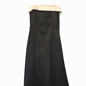 Vintage Urban Girl Nites Black White Strapless Formal Prom Gown Dress 13/14